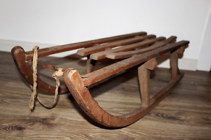 Großer Schlitten mit Seil shabby