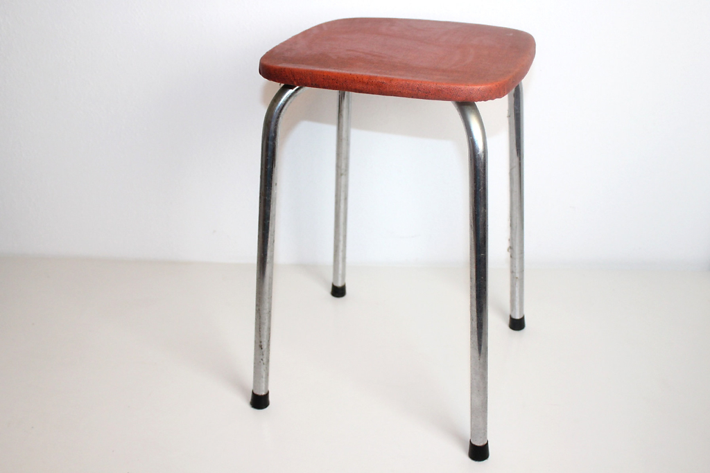 Vintage Hocker aus den 1960er Jahren ROT Mon Ami(e) Vintage