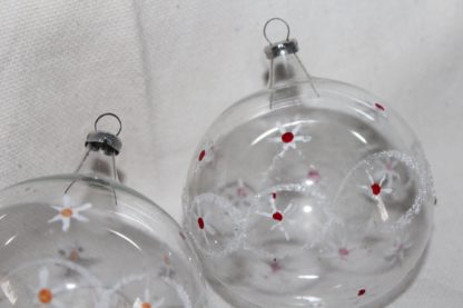 2 antike Weihnachtsbaumkugeln transparent - 6,5 cm – Bild 3