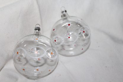 2 antike Weihnachtsbaumkugeln transparent - 6,5 cm – Bild 5