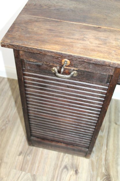 Antiker Schreibtisch aus Eiche | Rollschrank vintage – Bild 4