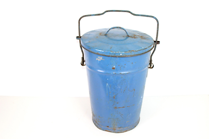 Vintage Blechtonne in Blau