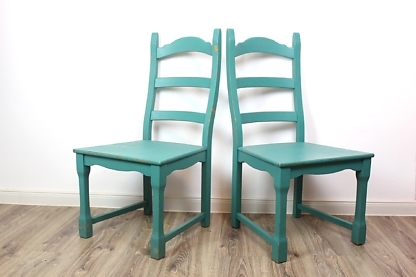 Vintage Esszimmerstühle | türkis shabby | 2 verfügbar