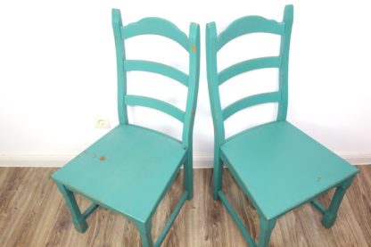 Vintage Esszimmerstühle | türkis shabby | 2 verfügbar – Bild 5