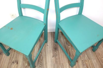 Vintage Esszimmerstühle | türkis shabby | 2 verfügbar – Bild 7