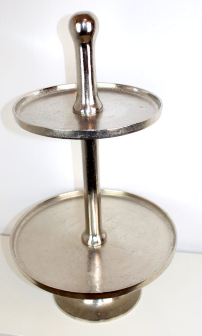 zweistöckige Etagere | silber – Bild 3