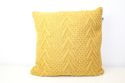 Strickkissen ocker 45x45cm | dutch decor