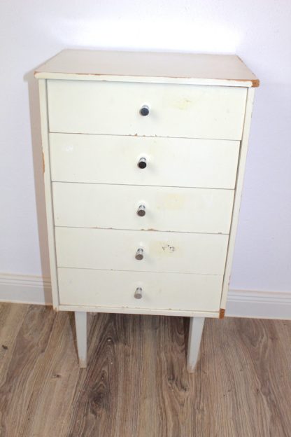 Vintage Schränkchen mit Schubladen in weiß | shabby vintage – Bild 3