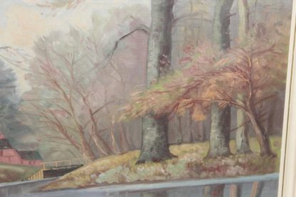 Gemälde auf Leinwand im Holzrahmen "Flusslandschaft" | vintage – Bild 3