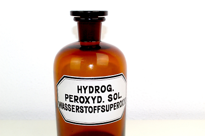 Apothekerflasche | 1 Liter | braun | antik | Aufschrift  HYDROG. PEROXYD. SOL. | vintage