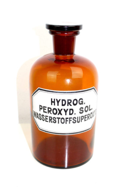Apothekerflasche | 1 Liter | braun | antik | Aufschrift  HYDROG. PEROXYD. SOL. | vintage – Bild 4