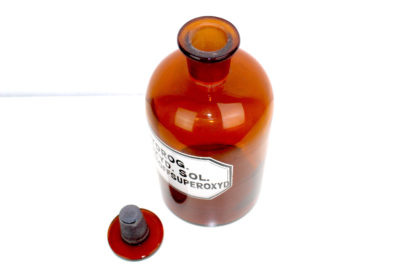 Apothekerflasche | 1 Liter | braun | antik | Aufschrift  HYDROG. PEROXYD. SOL. | vintage – Bild 8