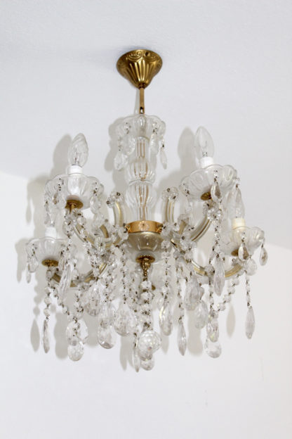 Vintage Kronleuchter mit Glas-Ornamenten – Bild 4