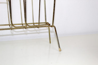 Zeitungsständer | Messing | mit braunem Holzgriff | vintage | sehr schöne Patina – Bild 5