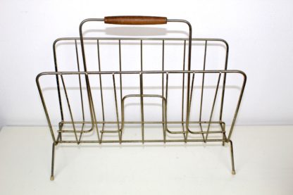 Zeitungsständer | Messing | mit braunem Holzgriff | vintage | sehr schöne Patina – Bild 7