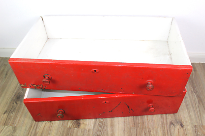 2 antike Schubladen aus Weichholz | rot |. vintage