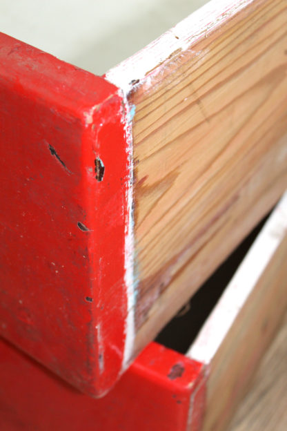 2 antike Schubladen aus Weichholz | rot |. vintage – Bild 7
