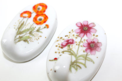 2 Haken | Porzellan | Blumenmuster | Vintage – Bild 5