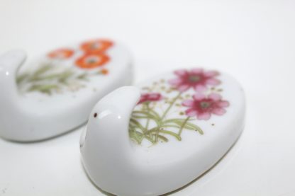 2 Haken | Porzellan | Blumenmuster | Vintage – Bild 6