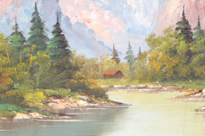 Gemälde auf Leinwand "Gebirge mit Fluss" | vintage – Bild 7