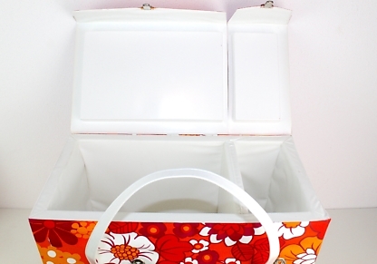 Kühltasche | Kunststoff | mit Isolierung | 2 Fächer | Vintage – Bild 3