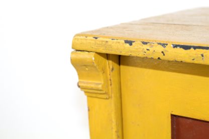 Nachttisch | Nachttischschrank | gelb | sehr massiv | Weichholz | vintage | 30er Jahre – Bild 5