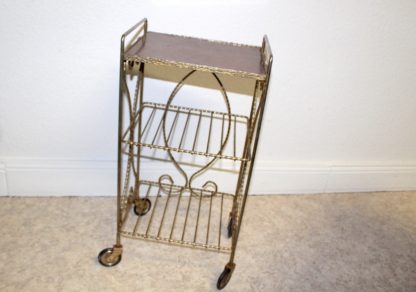 Regalwagen | Rollen | Metall | gold | vintage – Bild 3