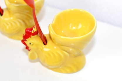 2 Göbel Eierbecher mit Löffel | Hahn | vintage – Bild 4