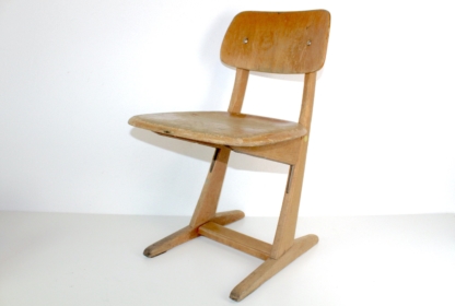 Schulstuhl |  braun | Holz | 1980 | Vintage – Bild 8