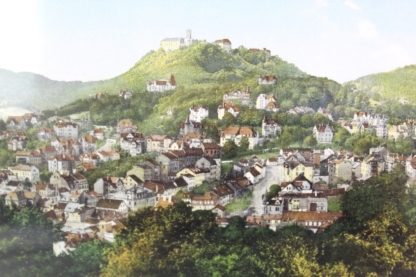 Wandbild |  "Panorama von Eisenach mit der Wartburg" | 1950 | vintage