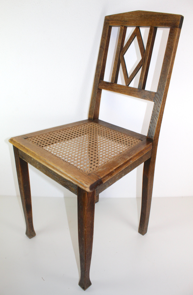Holzstuhl Korbgeflecht Eiche 1930 Vintage Mon Ami(e) Vintage