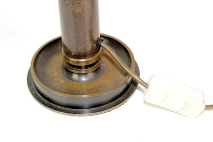 Tischlampe | Messing | roter Schirm | 1940 | Vintage – Bild 3