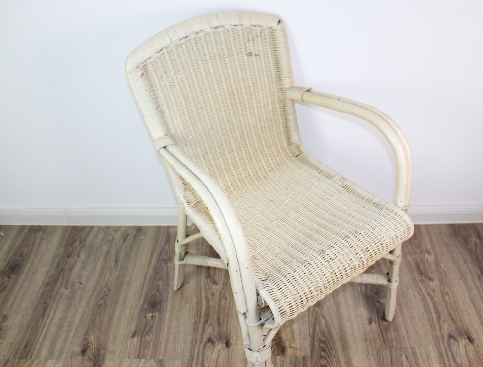 Vintage Korbsessel shabby weiß Mon Ami(e) Vintage