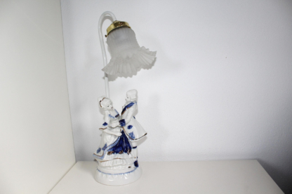 Vintage Lampe mit Porzellan-Figur
