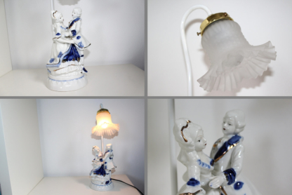Vintage Lampe mit Porzellan-Figur – Bild 4