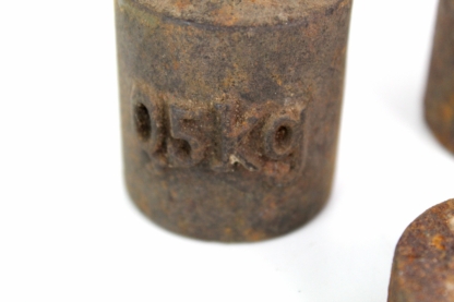 4 Gewichte | rost |  100g | 200g | 0,5kg |  1kg | Vintage – Bild 5