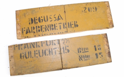 Altes Holzschild "No. 209 Degussa Farbenbetrieb Frankfurt/M" | vintage – Bild 5