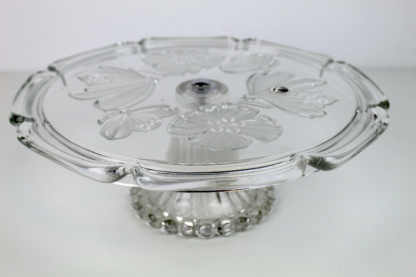 Tortenplatte mit Fuß | Walther Glas | Blumenverzierung | vintage
