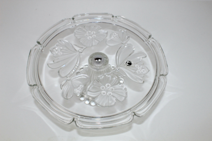 Tortenplatte mit Fuß | Walther Glas | Blumenverzierung | vintage – Bild 2