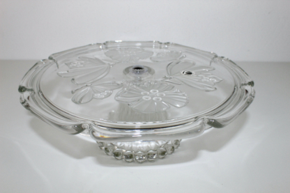 Tortenplatte mit Fuß | Walther Glas | Blumenverzierung | vintage – Bild 3