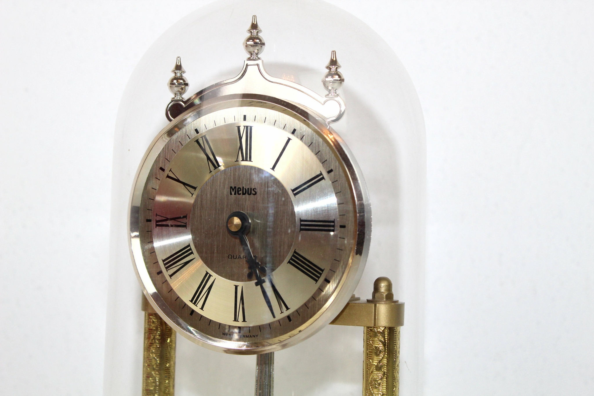 Uhr | Kaminuhr | Gold | Mebus | römisches Ziffernblatt | Vintage | Mon