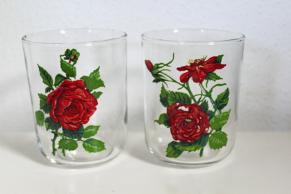 Vintage Gläser mit Rosen-Motiv – Bild 2