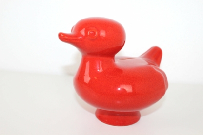 Vintage Spardose | Ente aus Keramik rot
