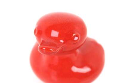 Vintage Spardose | Ente aus Keramik rot – Bild 2