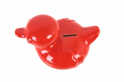 Vintage Spardose | Ente aus Keramik rot – Bild 3