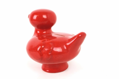 Vintage Spardose | Ente aus Keramik rot – Bild 4
