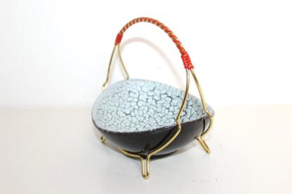 Schale mit Messinggestell Mid Century