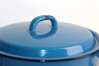 Herrlicher blauer Emaille-Topf -- vintage – Bild 3