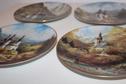 4 Wandteller "schönste Kapellen" -Goldrand vintage – Bild 4