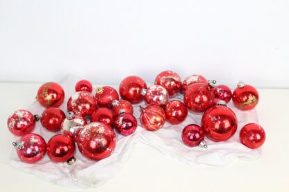 Konvolut Rote Christbaumkugeln | 26 Kugeln |